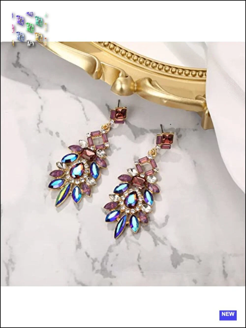 Crystal Zinc Alloy Marquise Geometric Drop Dangle Earrings